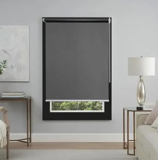 GREEN DECOR - Custom Size Roller Blinds | 300 GSM Waterproof Polyester | Sun Blockage Corded Curtains for Window, Door, Balcony – Grey